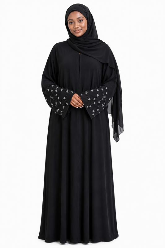 Ameerah Hand-Beaded Open Abaya