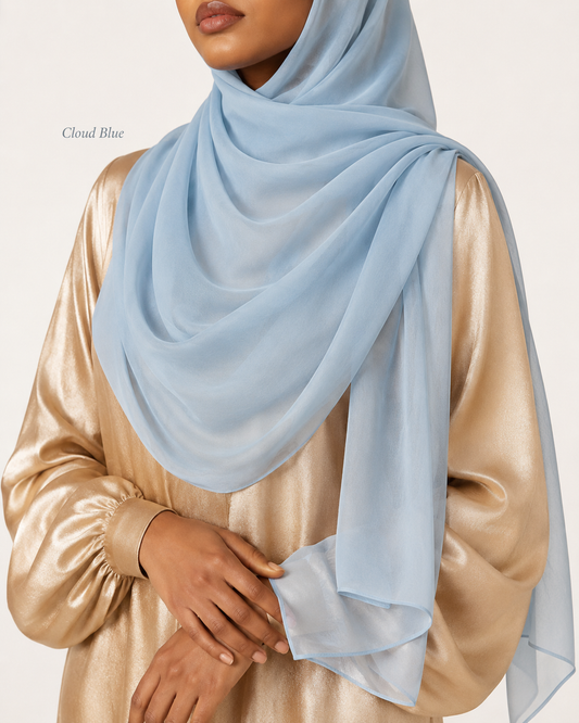 Premium Chiffon Hijab – Blue Collection