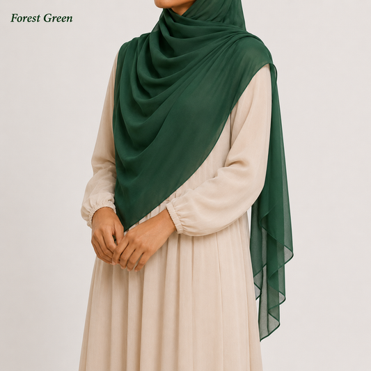 Premium Chiffon Hijab – Green Collection