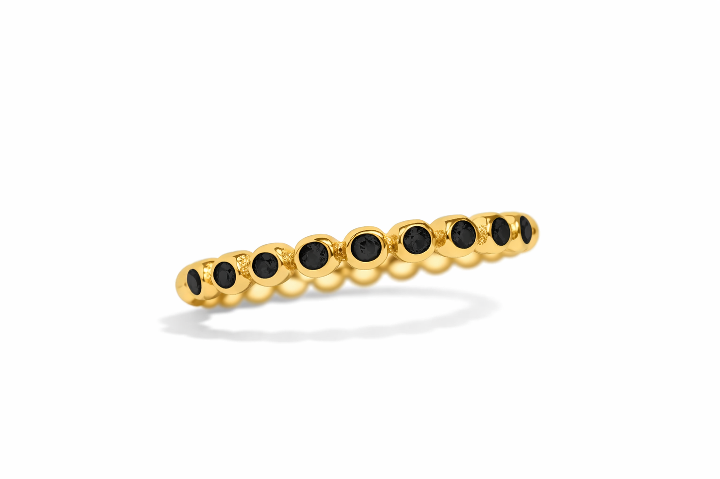 Eternal Noir Beaded Gold Ring