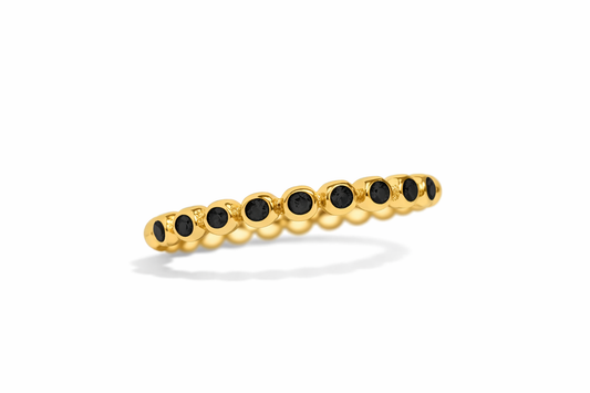 Eternal Noir Beaded Gold Ring