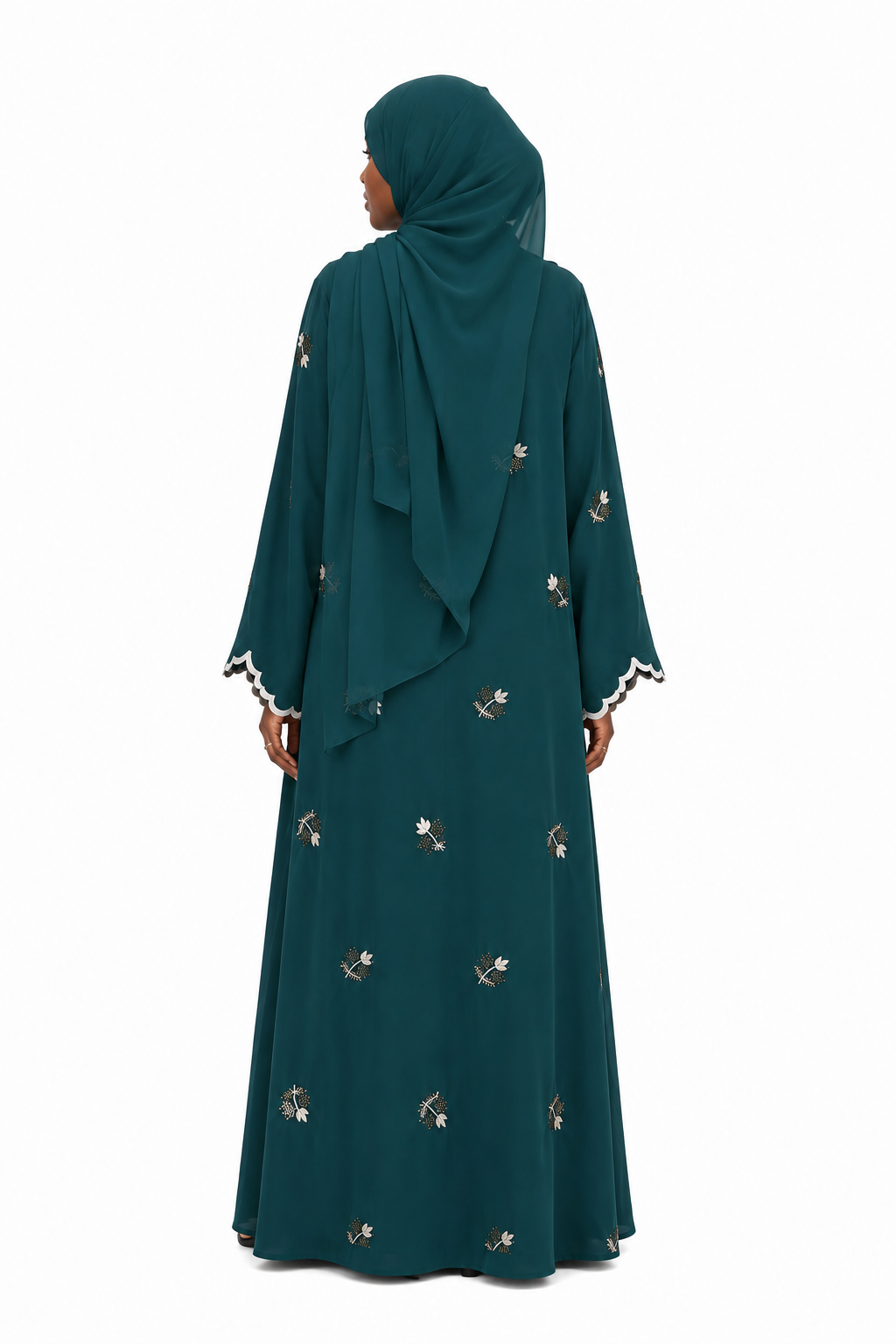Emerald Veil Embroidered Abaya