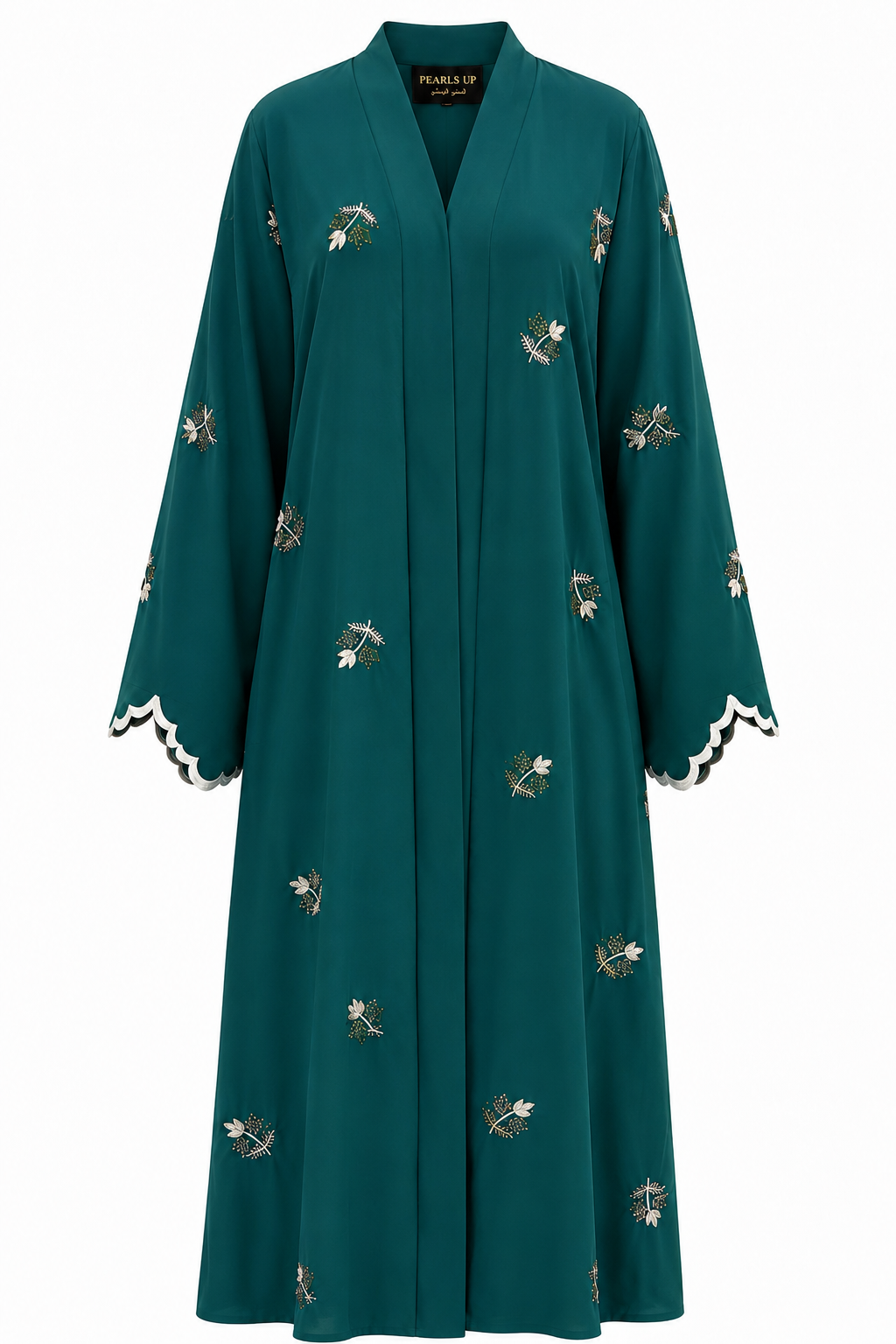 Emerald Veil Embroidered Abaya