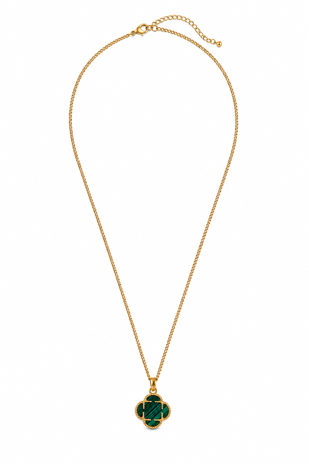 Emerald Clover Pendant Necklace