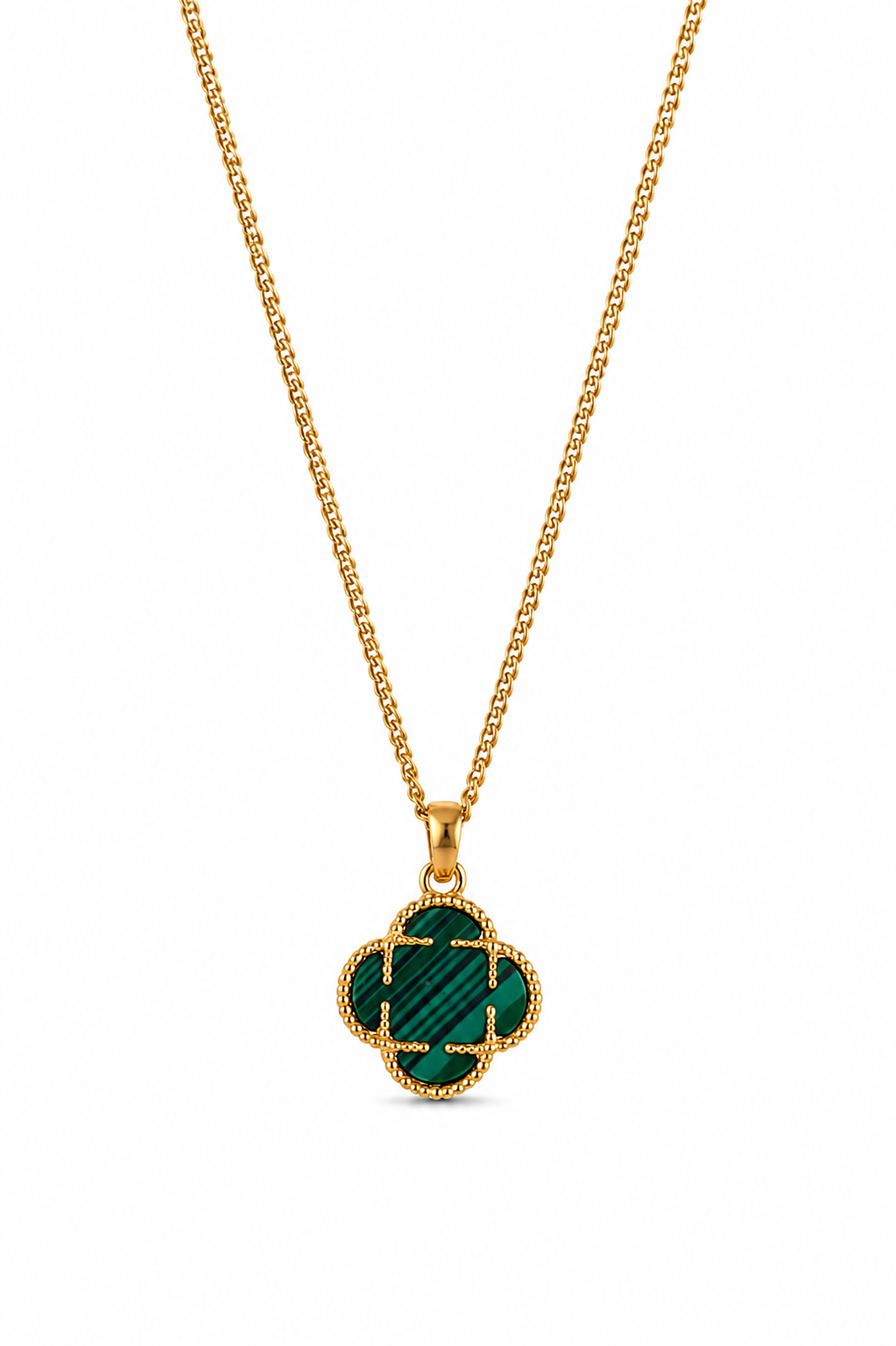 Emerald Clover Pendant Necklace