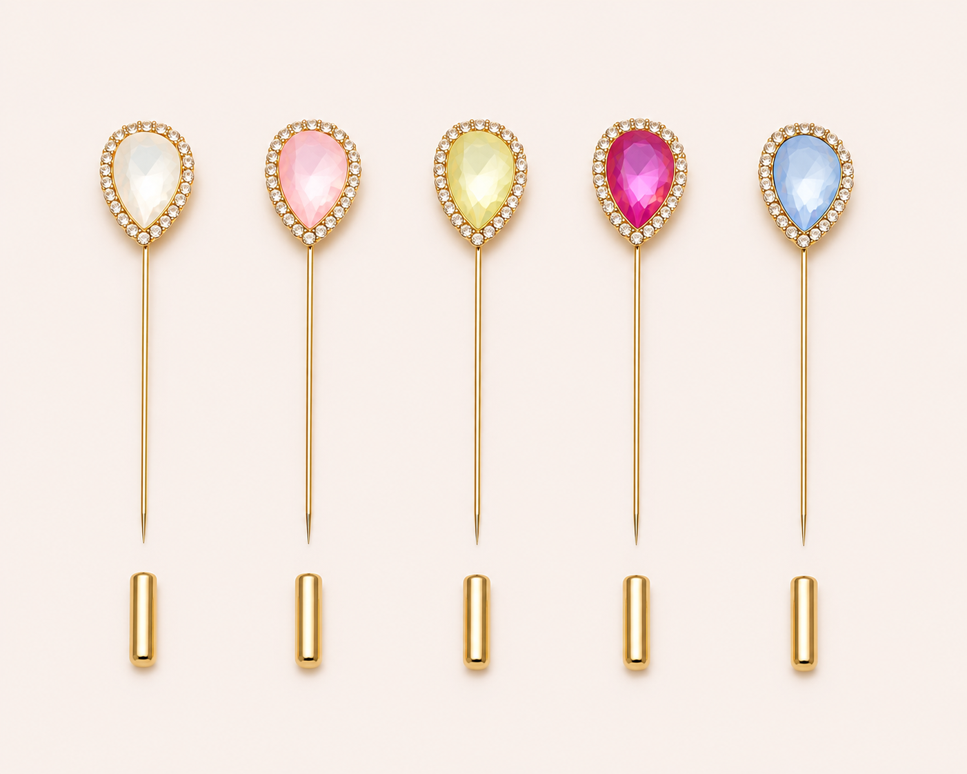 Jawahara Crystal Hijab Pin Set