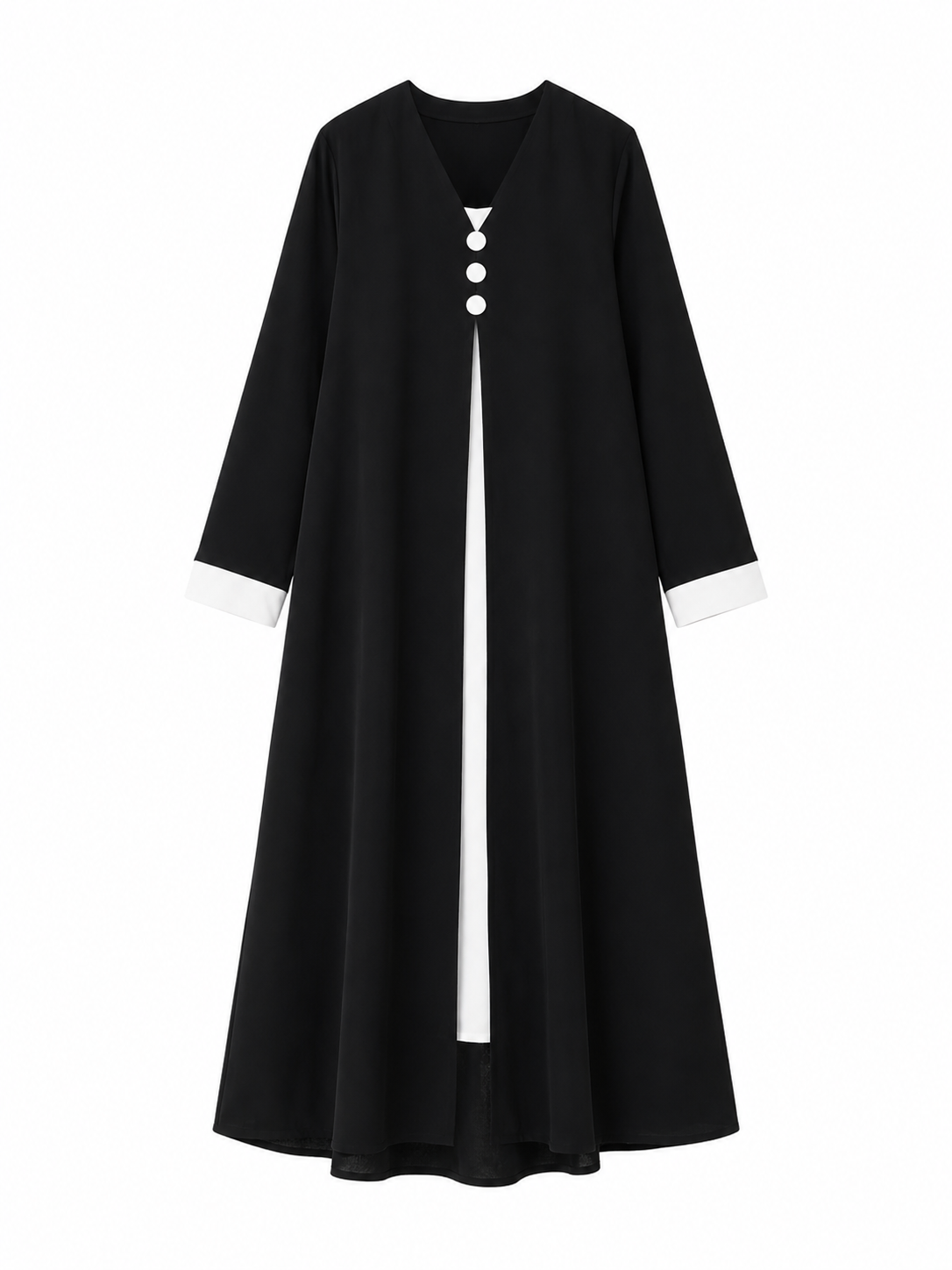 Layah Contrast Open Abaya