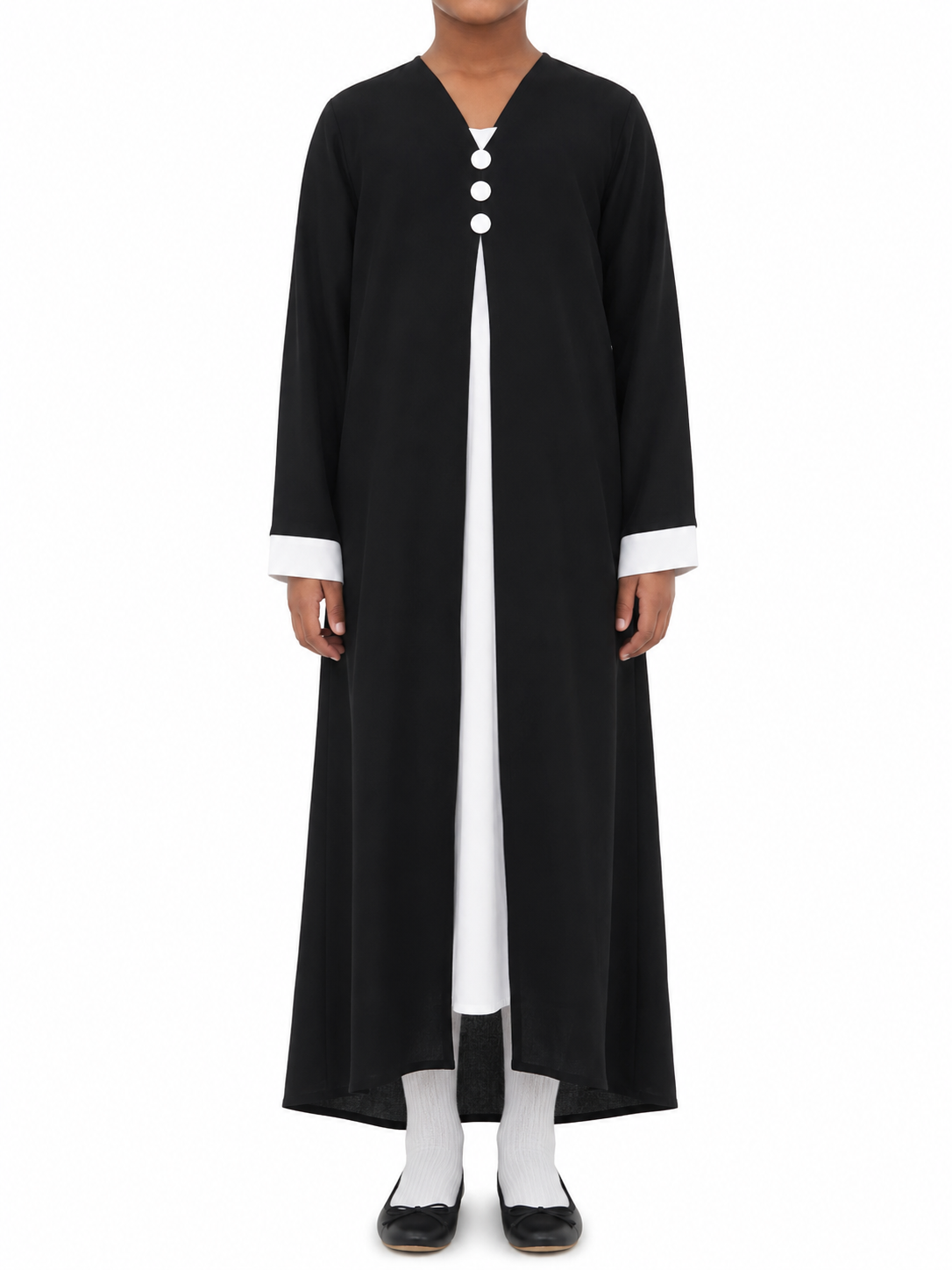 Layah Contrast Open Abaya