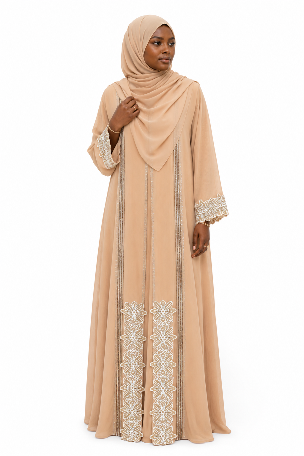Sahara Crystal Lace Abaya