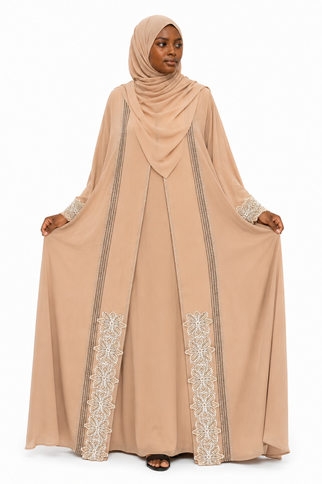 Sahara Crystal Lace Abaya