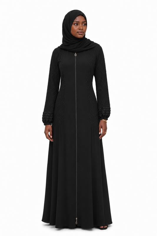 Velora Textured Zip Abaya
