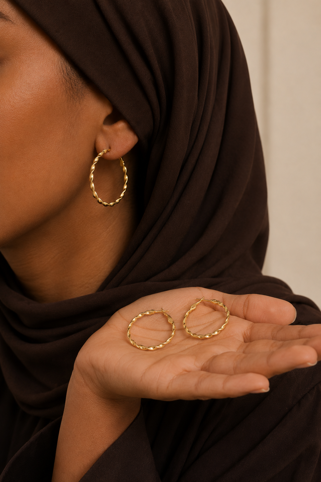 Twisted Luxe Gold Hoop Earrings